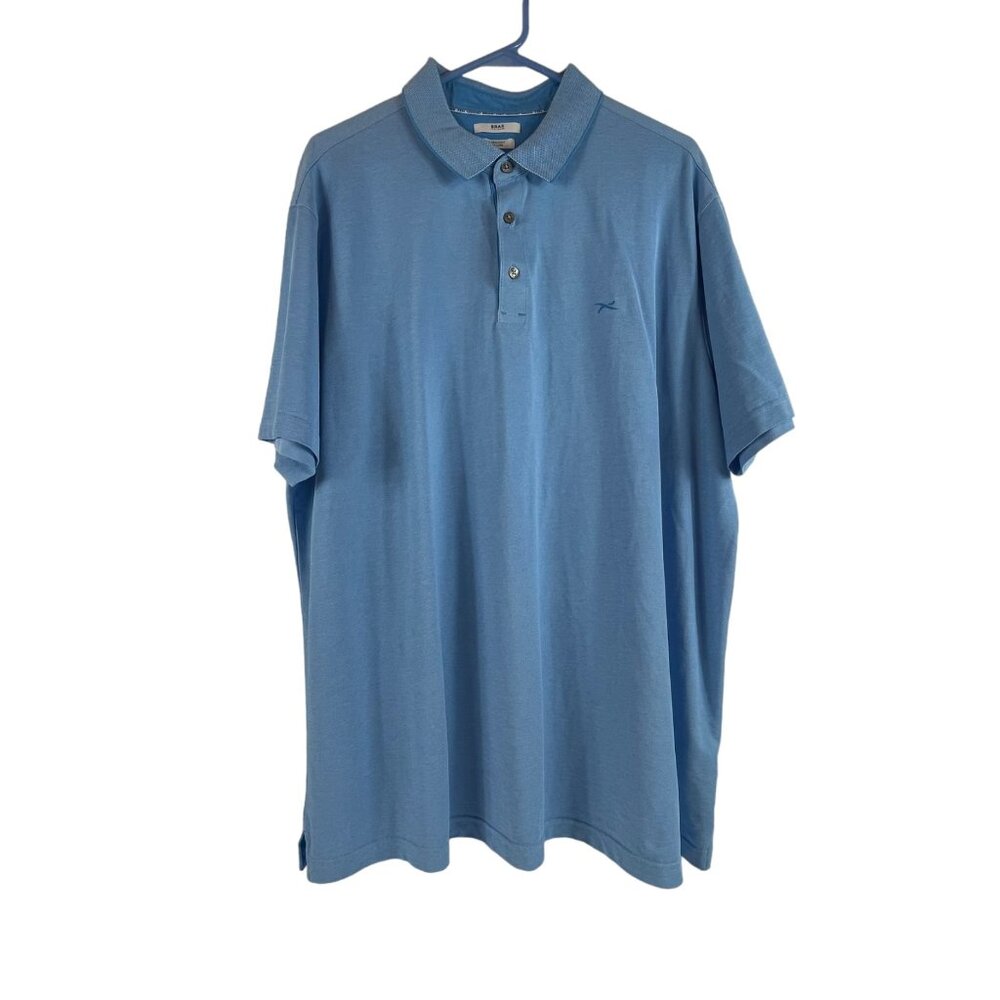 Brax Performance Petter Polo‎ Shirt Sz 3XL Mens Blue Ultra Lightweight Cotton